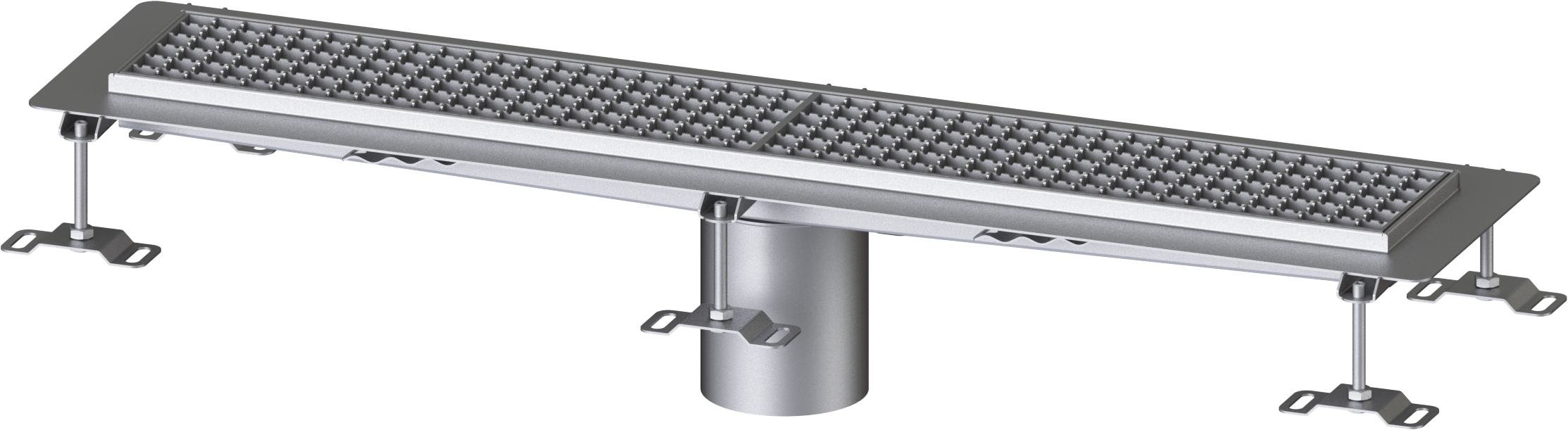 Kessel Ferrofix boîte gouttière 6015100 Inox , 158x1042x55mm, sortie verticale