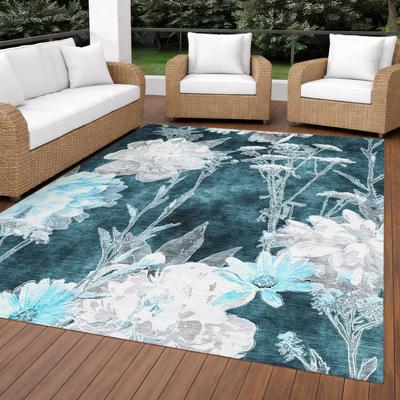 Addison Rugs Machine Washable Indoor/ Outdoor Floral Lakeview Chantille Rug