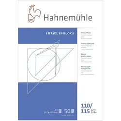 Hahnemühle, Heft + Block, Transparentpapierblock A3 50BL 110/115g (A3)