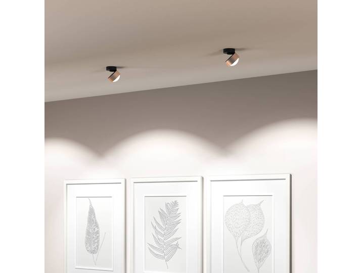 Top Light Puk! 80 Move LED-Spot Linse matt kupfer/schwarz Move, dimmbar, kupfer, für Wohn- / Esszimmer, Aluminium, Modern, LED Deckenlampe