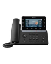 Yealink VoIP-Telefon mit Rufnummernanzeige/Anklopffunktion IEEE 802.11a/b/g/n/ac/ax Wi-Fi / Bluetooth 5.0 10-fach Anruffunktion SIP v2 ICE Classic Gray (SIP-T85W)