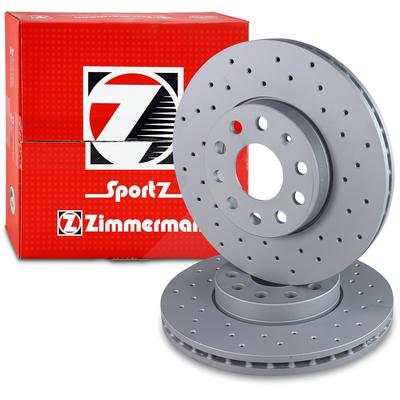 Zimmermann 2x SPORT-Scheibe COAT Z Vorne Belüftet [Hersteller-Nr. 600.3221.52] für Skoda, VW, Seat, Audi
