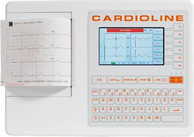 Electrocardiógrafo ECG100S: com interface de utente completa e intuitiva + Glasgow