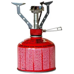 Kompakt zusammenklappbarer Gaskocher 4.5 kW+ Gaskartusche 230gr Butan Propan Camping Hochgebirge KEMPER