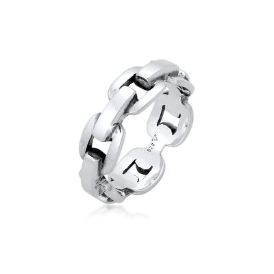 Silberring KUZZOI "Ring Herren Anker Kettenring Trend 925 Silber" Gr. 60, silber, Fingerringe, Herren, 60, Silber 925 (Sterlingsilber), Silberring