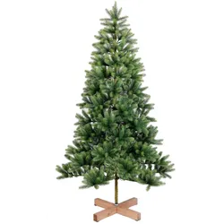 X-Mas, Weihnachtsbaum, Künstlicher Weihnachtsbaum 180 cm mit über 900 Spitzen, Ø 109 cm, klappbare Äste, Holzständer