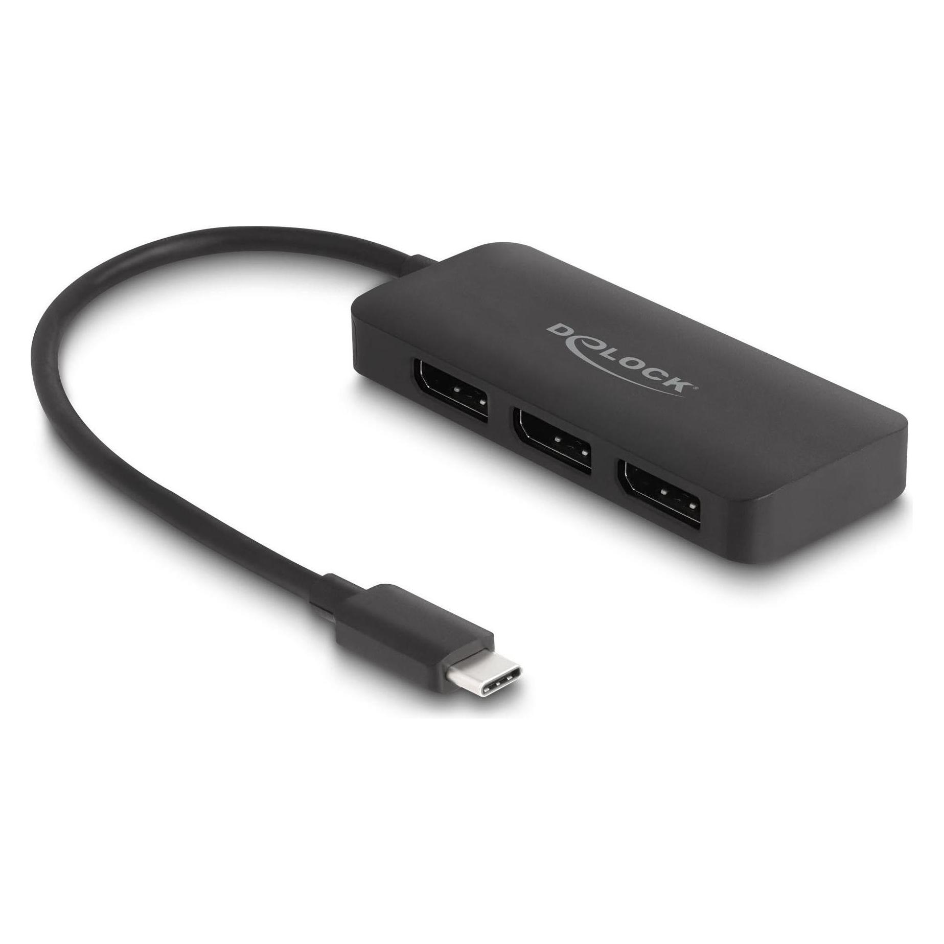 Delock USB Type-C Splitter (DP Alt Mode) zu 3 x DisplayPort (DisplayPort, DisplayPort) (88041)