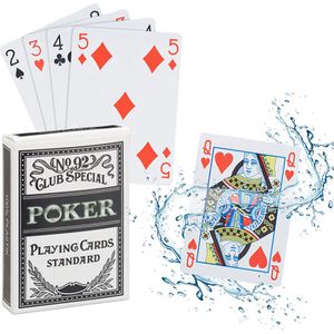 Relaxdays Kartenspiel 10023628, wasserfestes Poker, ab 8 Jahre, 2-8 Spieler, Anglo-Amerikanisches Bild