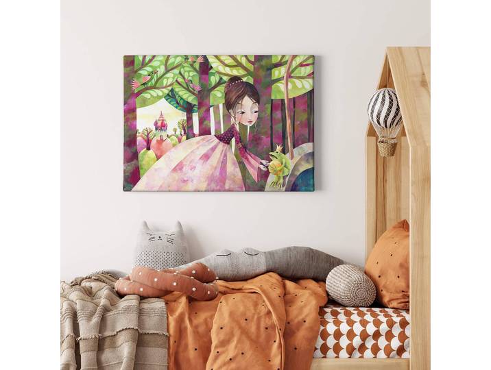Tableau déco Princess Frog 70 x 50cm Rose foncé