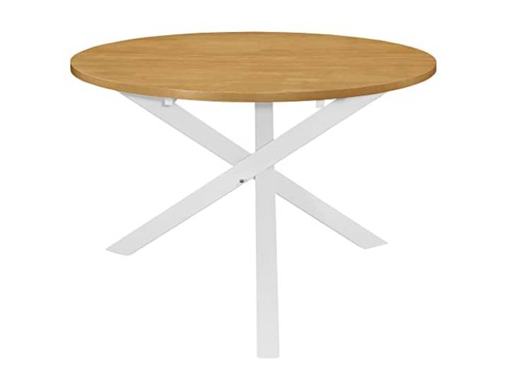 KGHERMDF Runder Esstisch Weiß 75 cm MDF Massives Gummiholz, Beine Stabil, Pflegeleicht, Einfacher Zusammenbau