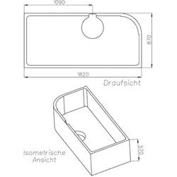 Neuesbad Wannenträger für Ravak Praktik 185x90 Ausf.re SW84428