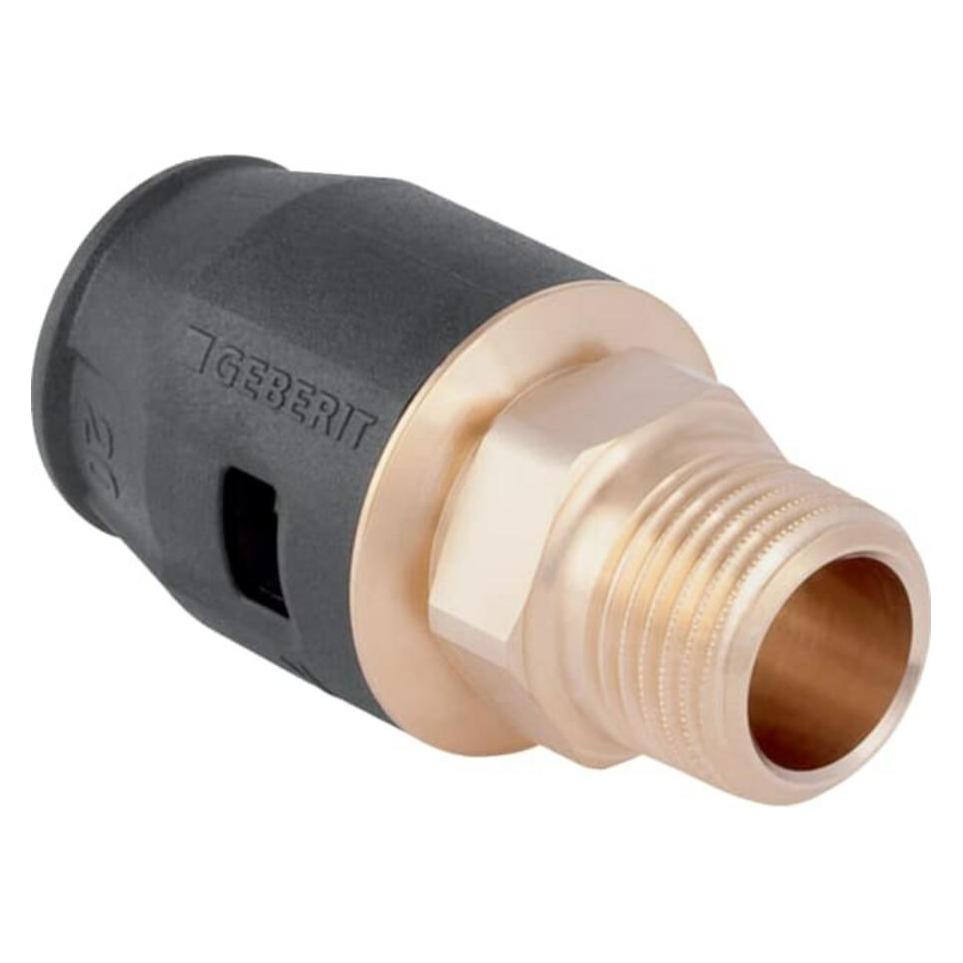 Geberit bergang PushFit d= 16mmxR 1/2, mit Aussengewinde, Rotguss (90869366)