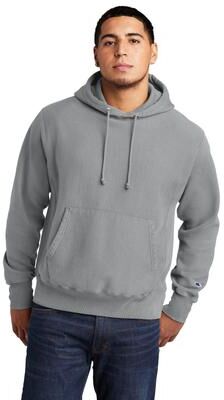 Champion GDS101 Men's Reverse Weave Garment-Dyed Hooded Sweatshirt in Concrete Grey size 4XL   Fleece