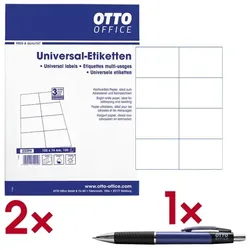 OTTO Office 2x 800er-Pack Universal Klebeetiketten inkl. Kugelschreiber »KS4« blau blau