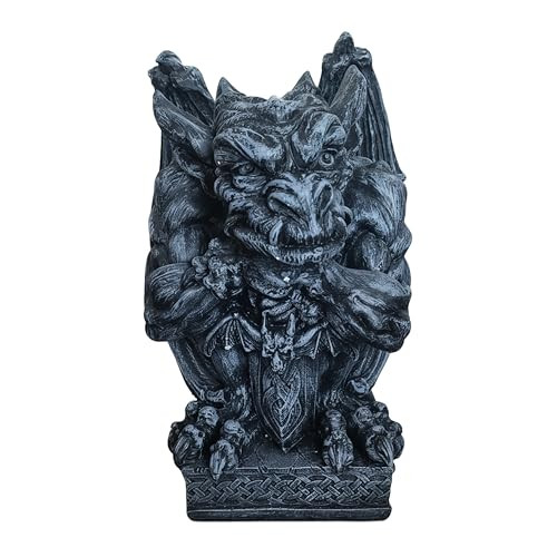 Relaxdays Gargoyle-beeld, Gothic tuindecoratie, grijs