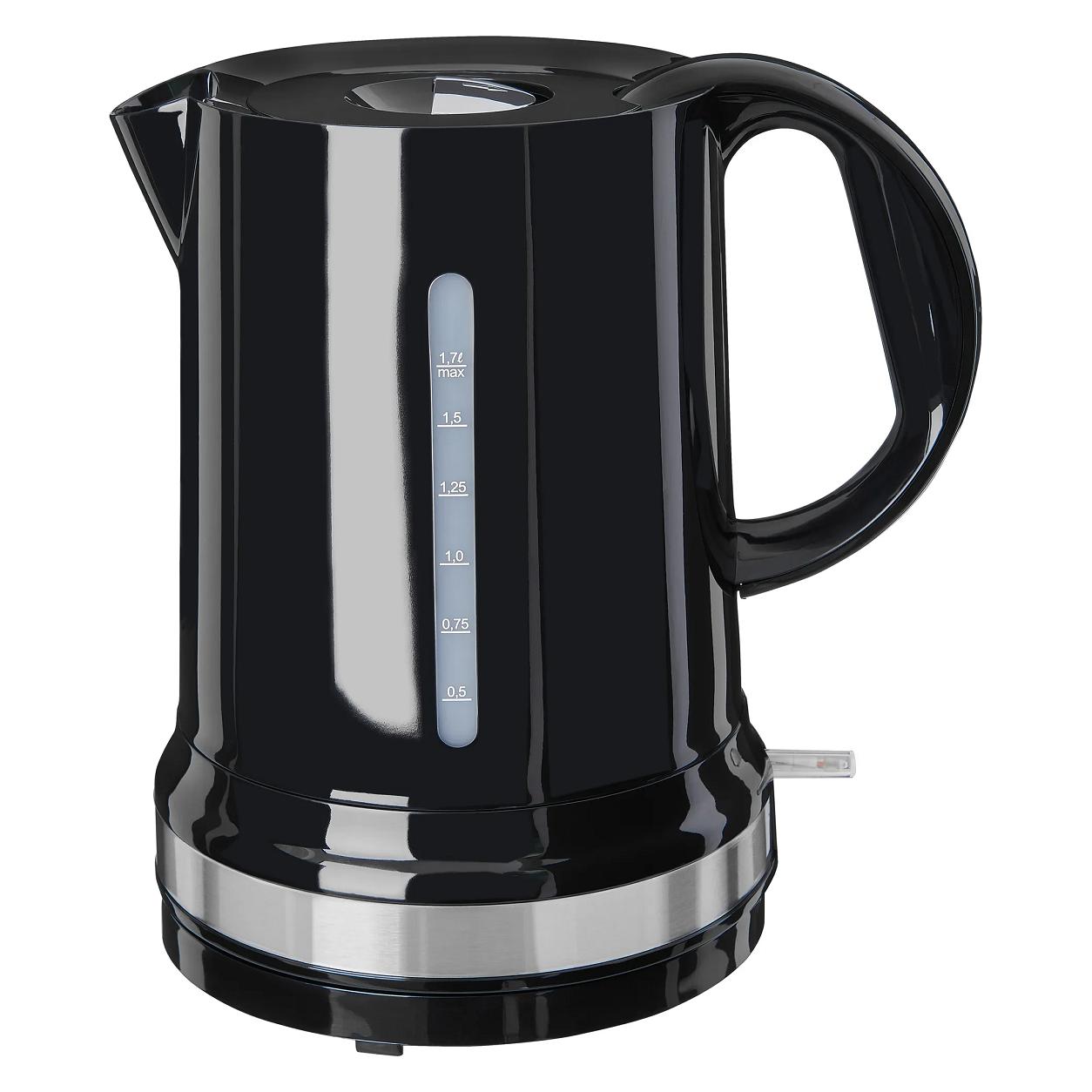 EXQ Wasserkocher WATER 2010 S 1,7 Liter Volumen 360 Grad Sockel 2200 Watt Integrierter Filt (1.70 l) (5810031)