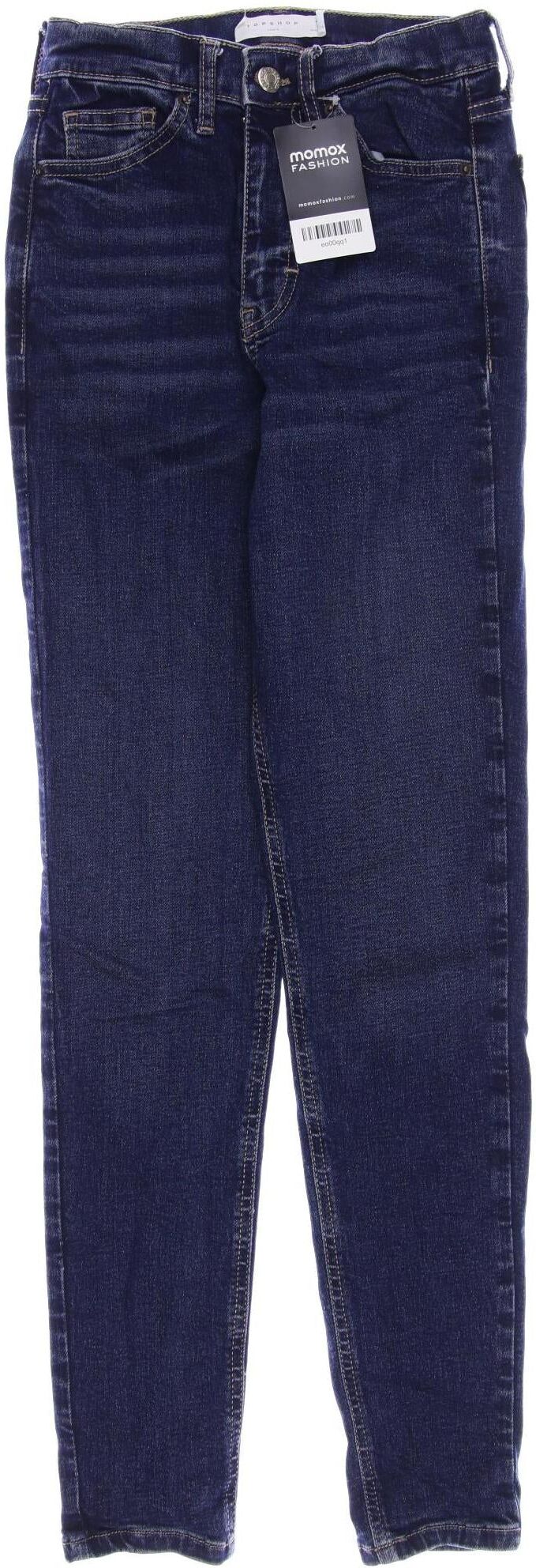 Topshop Damen Jeans, Marineblau, Gr. W25, Baumwolle / Synthetik / Elasthan - Second Hand