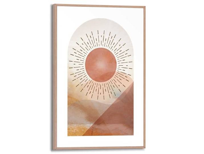 REINDERS Gerahmtes Bild, Sonne, Hobbyraum, Bilder, Wanddeko, Room Decor, MDF, Beige, 30 x 20