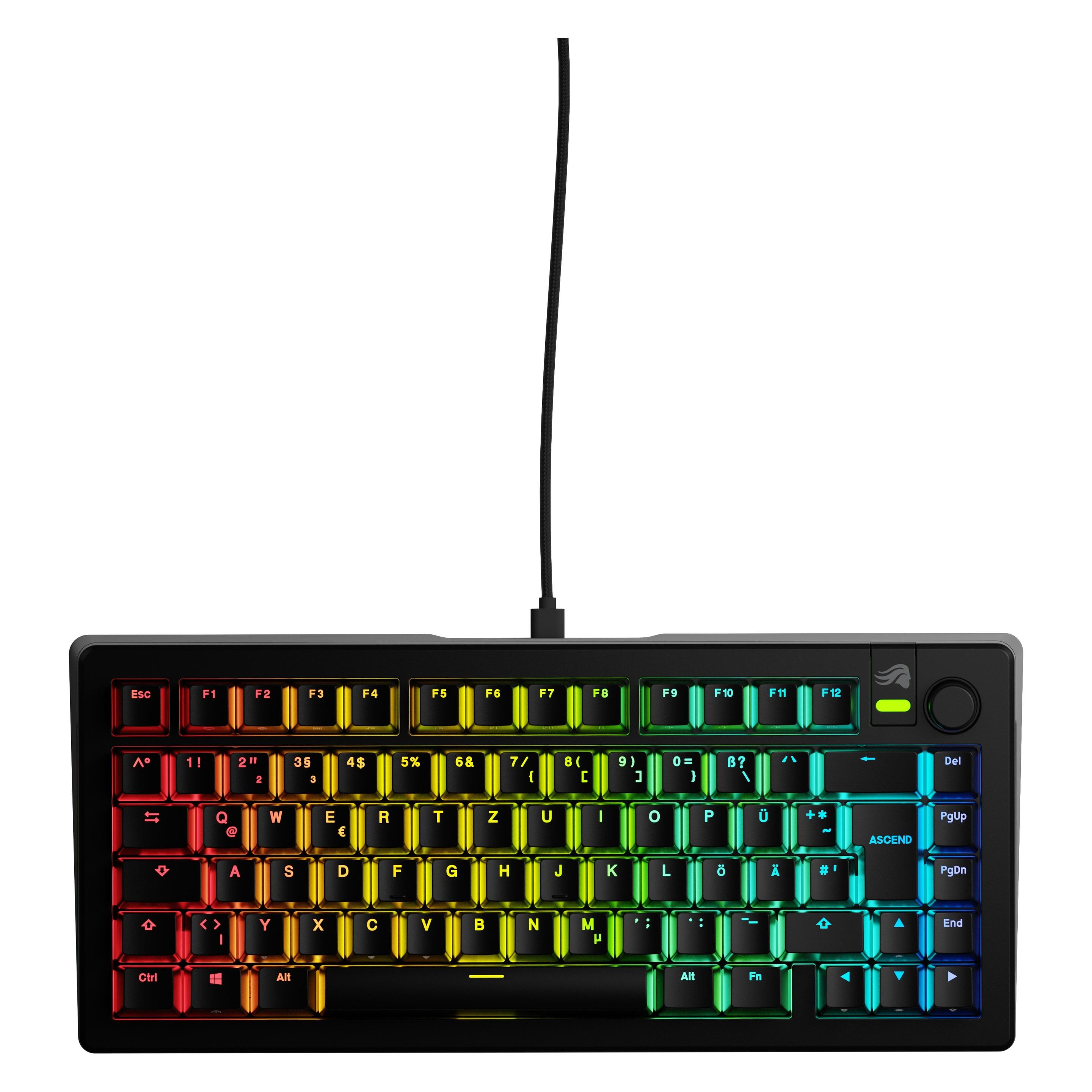 Glorious GMMK 3 75 % Custom Gaming-Tastatur - Pre-Built, ISO (DE), Fox Switches, schwarz (DE, Kabelgebunden) (GLO-KB-GMMK3-75-PB-FOX-W-BLK-DE)