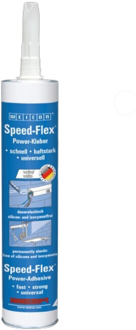 WEICON Speed-Flex®, hochviskoser Kleb- und Dichtstoff mit starker Anfangshaftung auf MS-Polymer-Basis, 310 ml, weiß (13600310)