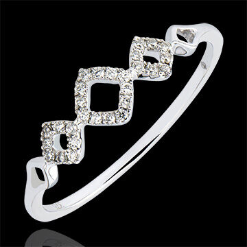 Edenly Ring Vielfalt - Rhombisch - 9 Karat WeiÃŸgold und Diamanten