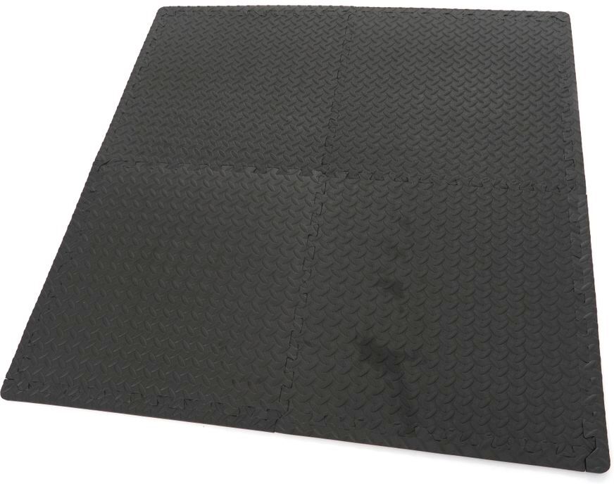 HBM Set di piastrelle per pavimenti EVA per la protezione del pavimento 4 pezzi, nero