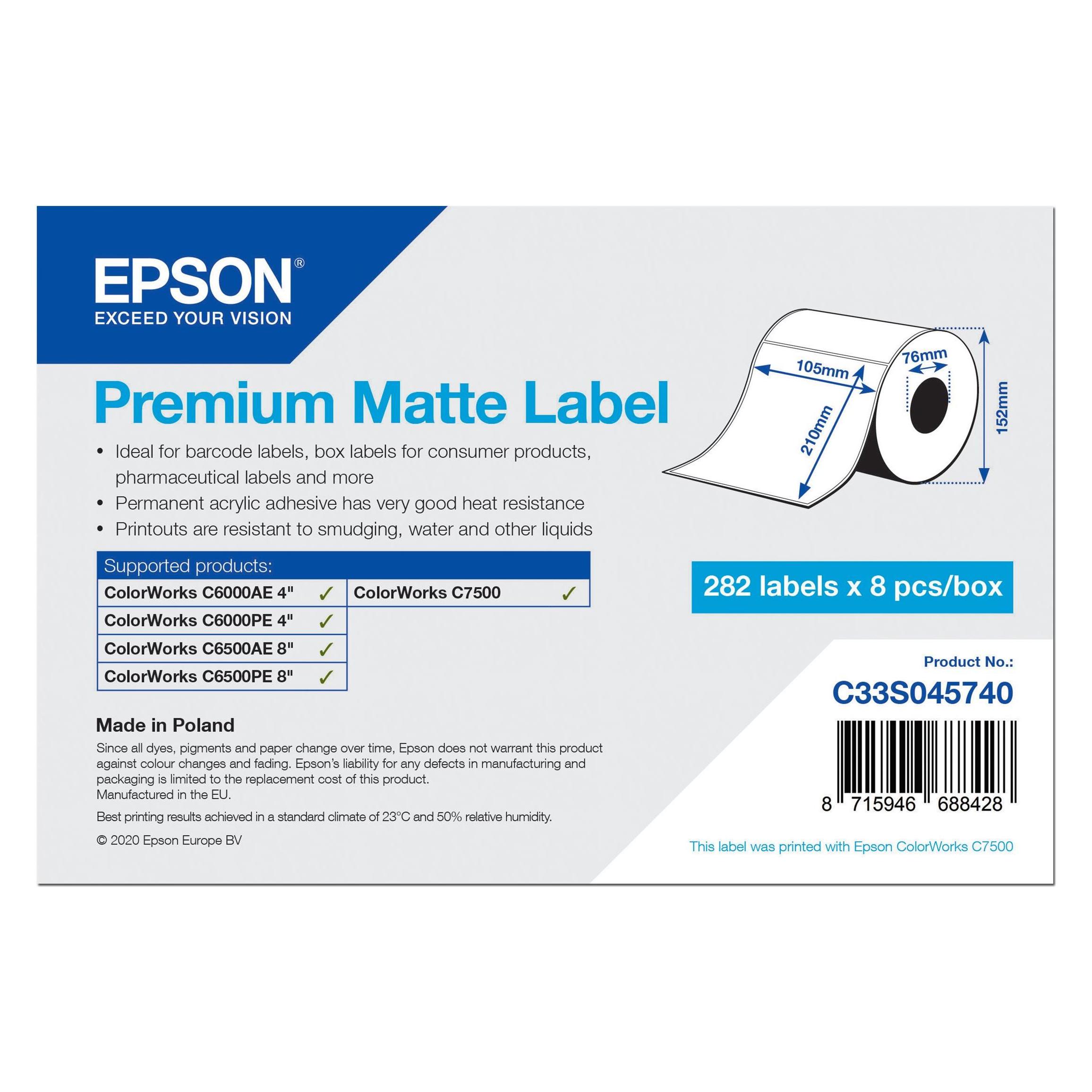 Epson Premium Matt permanenter Acrylklebstoff (105 mm) (C33S045740)