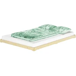 Erst-Holz Niedrigbett unbehandeltes Holz 140x200 Fichte Tanne V-60.47N-14 ohne Zubehör
