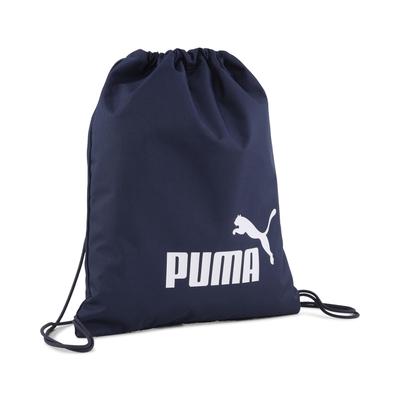 Sporttasche PUMA "PHASE GYM SACK", Gr. B/H/T: 37,5cm x 43cm, blau (puma navy), Obermaterial: 100% Polyester, unifarben, Taschen Sporttasche, sportlicher Stil, mit Kordelzugöffnung, mit Schulterriemen