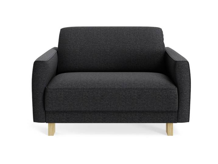 Sessel Avena Anthrazit Stoff, Eiche B 117 T 96 H 74 cm - Möbel Konfigurator: Traummöbel individuell zusammenstellen - Sessel
