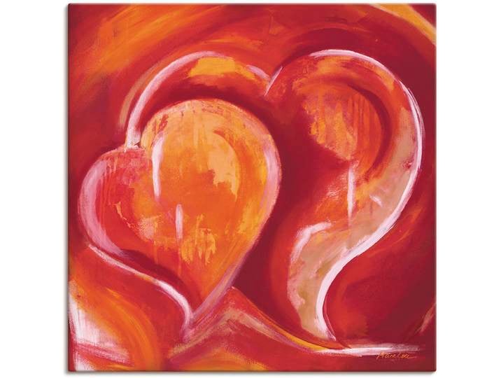 Wandbild ARTLAND Abstrakte Herzen - Rot , rot (farbe bild(er): rot), B:50cm H:50cm, Bilder, Wandbild, als Leinwandbild, Poster in verschied. Grössen