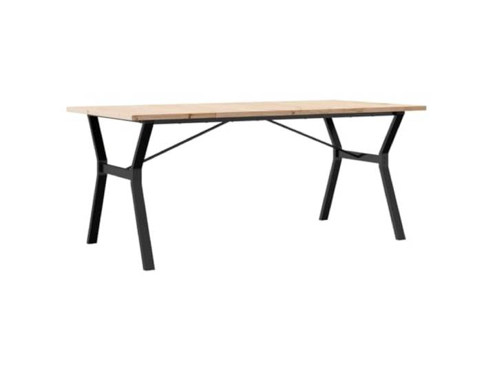 KDACVBMG Esstisch, Y-Rahmen, 180 x 90 x 75,5 cm, Kiefernholz, massiv, Stahl Massives Kiefernholz, Stahlgestell, Y-Rahmen, rustikale Optik, gerade Maserung, Schleifen, Familienessen