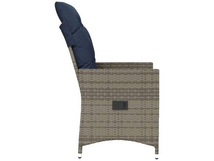 Chaise de jardin - 1 PLACE - inclinable avec coussins - en résine tressée grise CC2407