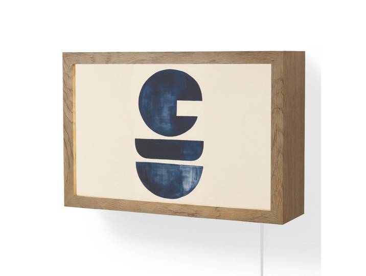 OnlyWow Wandleuchte - Formen - Blau - Abstrakt - 30x20 cm, Dunkelblau, Holzwerkstoff, Rechteckig, LED integriert, 30x20x8 cm, Lampen & Leuchten, Innenbeleuchtung, Wandlampe