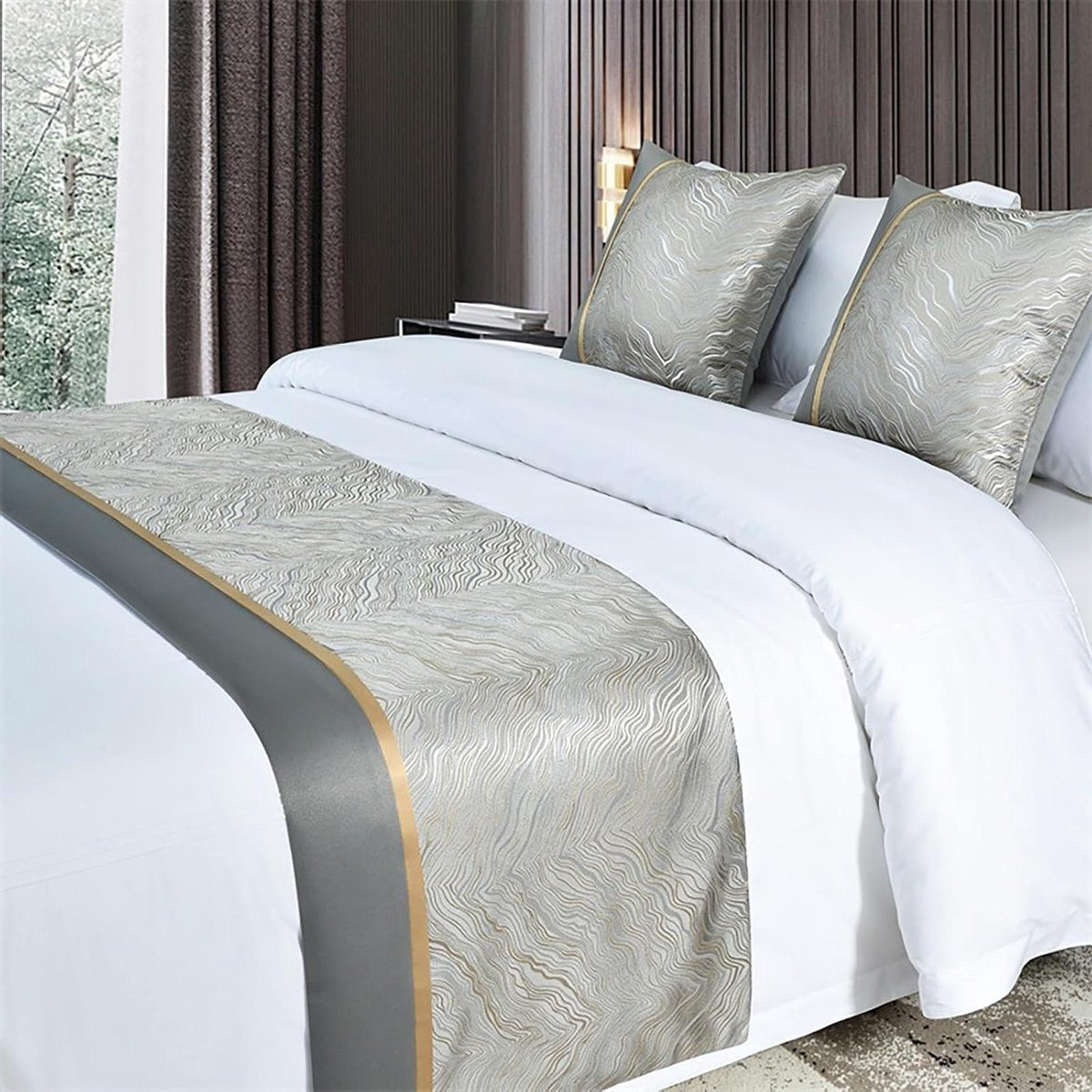 Bedloper Jacquard Bed Runner Grijs 50 x 50 cm