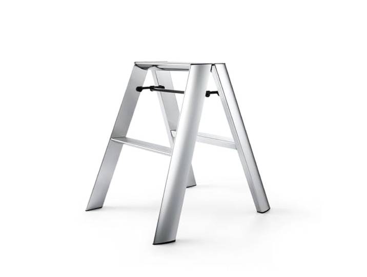 Hasegawa Ladders Lucano Tritthocker Premium Edition 2 Stufen Silber