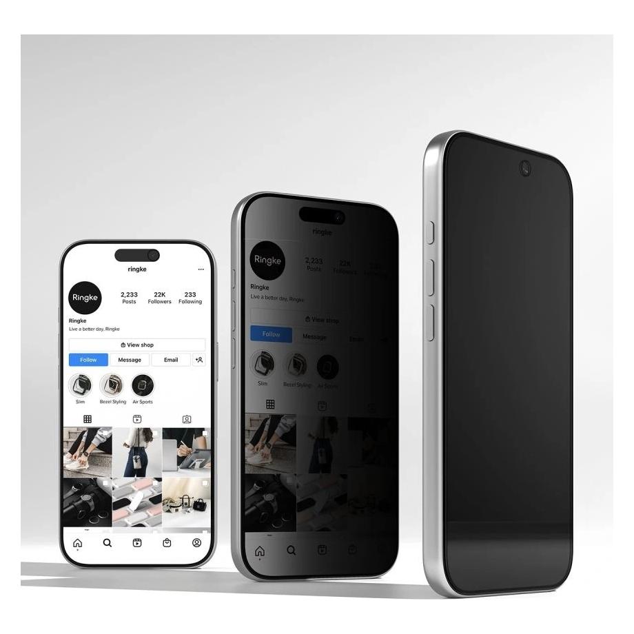 Ringke - Easy Slide Tempered Glass (2 pack) - iPhone 18 Pro - Privacy (2 Stk., Apple iPhone 18 Pro Max) (8800380463462)