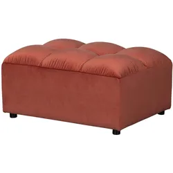 Hocker Allure Samt, modern gepolstert, Blush Rot, luxuriöses Design, 100 x 70 x 48 cm