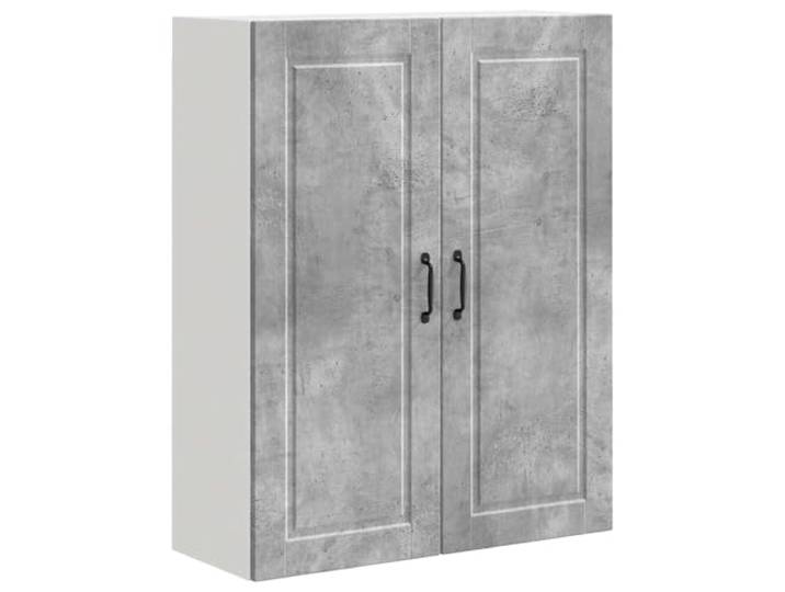GPWERSDF Wandschrank Porto Beton Grau 80x31x100 cm Holzwerkstoff Wandmontiert, Viel Stauraum, Regale, Moderne Küche, Pflegeleicht