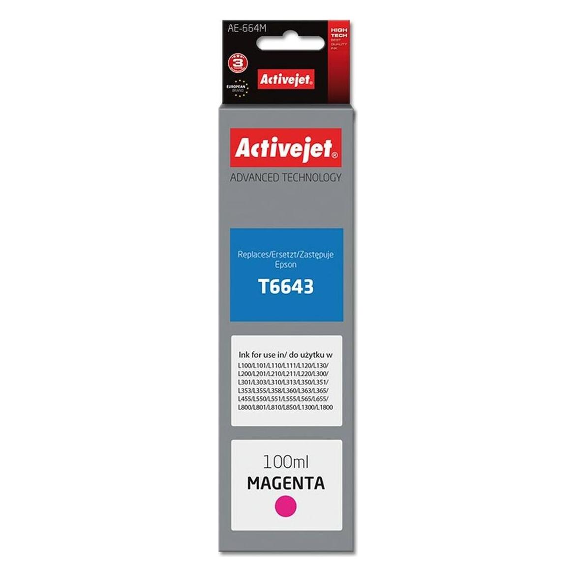 Activejet AE-664M  - Tinte auf Farbstoffbasis - Magenta - Epson - Epson: L100 (M) (AE-664M)