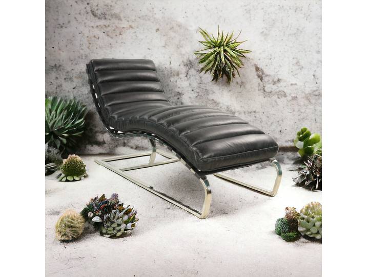 Chaise longue New York en Cuir - Black