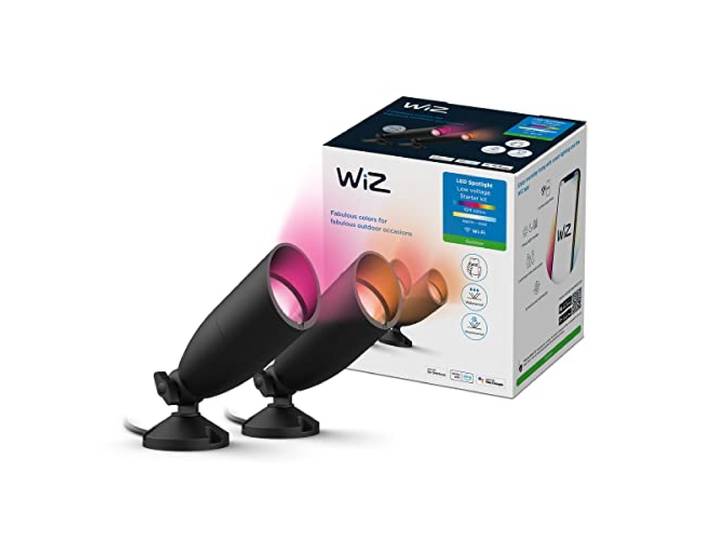 WiZ Tunable White and Color Outdoor Spot, dimmbar, warm- bis kaltweiß, 16 Mio. Farben, 12V, smarte Steuerung per App/Stimme über WLAN, Doppelpack