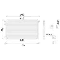 Kondensator Klimaanlage MAHLE AC 909 000S