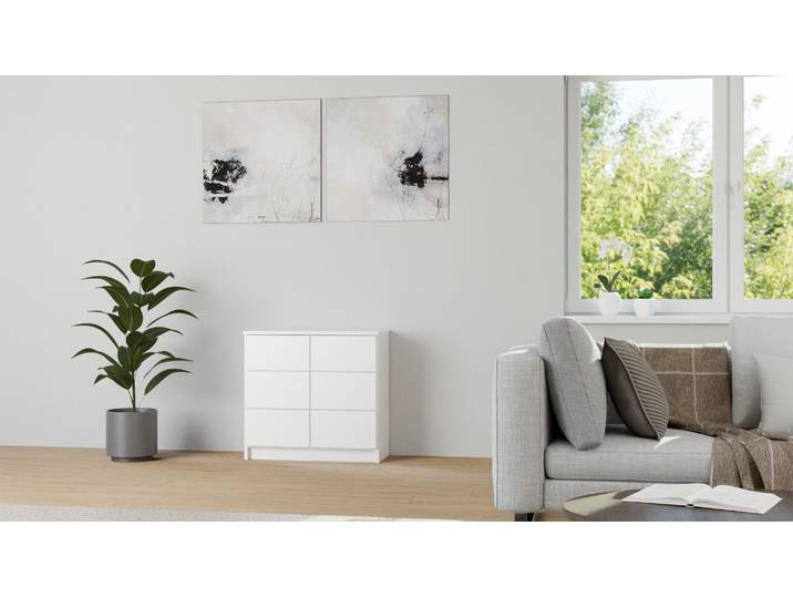 Stylishes Sideboard MDF Beschichtet MDF Weiß matt