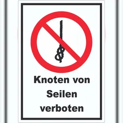 HB-Druck Knoten von Seilen verboten Aufkleber A2 (420x594mm)