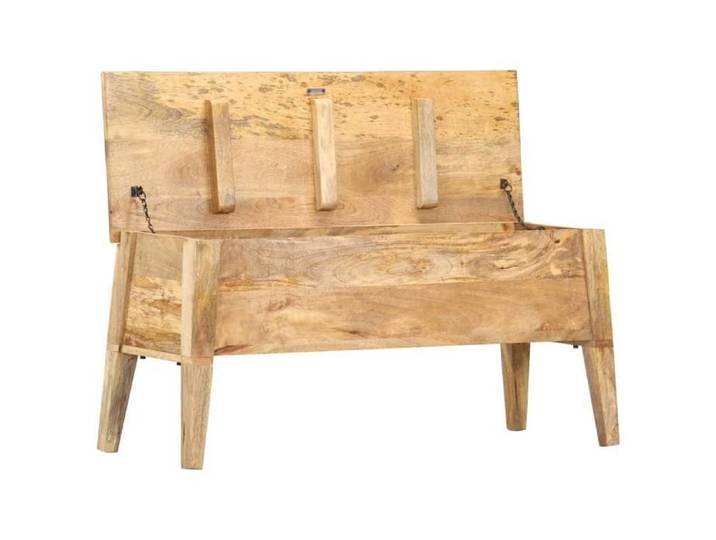 En Promotion Boîte de rangement 1PC - ABOTT@ charge: 100 kg - Banc de rangement - 99x35x48cm Bois de manguier solide 428071