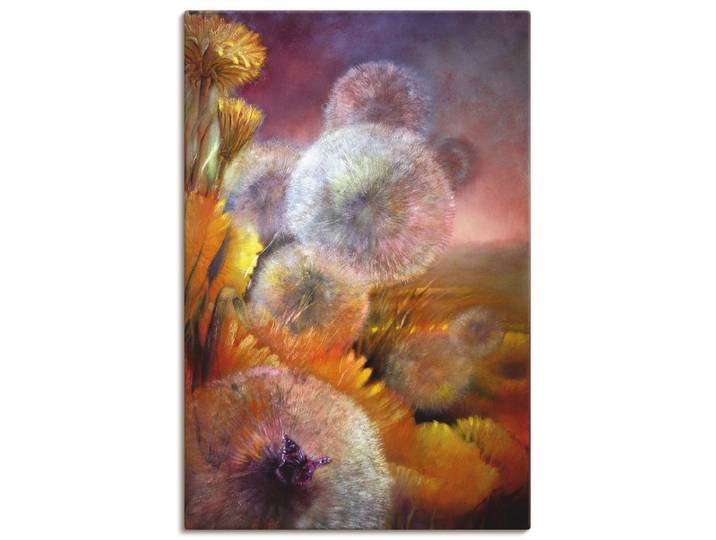 Leinwandbild ARTLAND Löwenzahn und Schmetterling , gelb (farbe bild(er): gelb), B:40cm H:60cm, Bilder, Leinwandbild, auf Holzrahmen gespannt