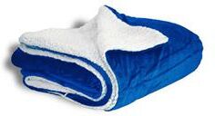 Alpine Fleece 8712 Micro Mink Sherpa Blanket in Royal Blue size ONE   Cotton LB8712