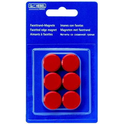 MAUL Rundmagnet 20mm Durchmesser 0,3kg Haftkraft VE=6 Stück rot