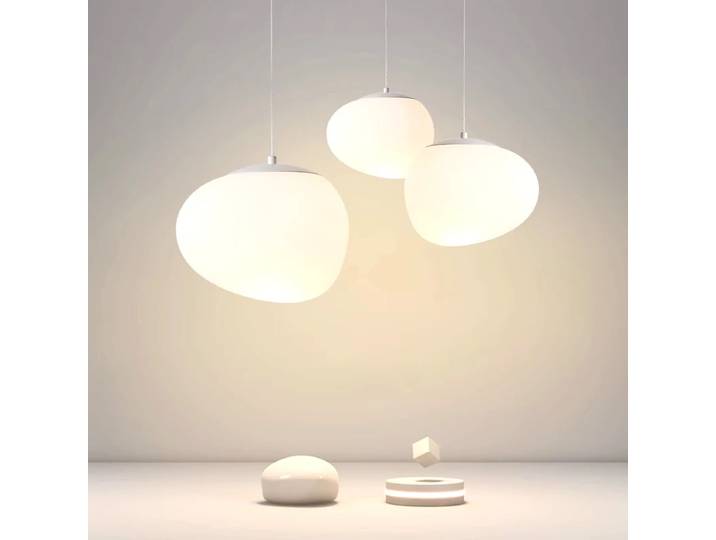 Lampes suspendues modernes blanches pour salle à manger, lustres LED circulaires irréguliers, lampes suspendues pour salon, cuisine, éclairage intérieur